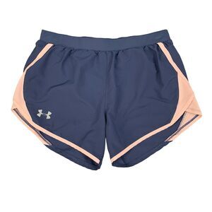 Under Armour Short Womens Small Storm Blue HeatGear Loose Athletic Running Lined
